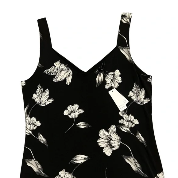 WHITE HOUSE BLACK MARKET NWT Sleeveless Floral Reversible Tank Dress L - Picture 8 of 12